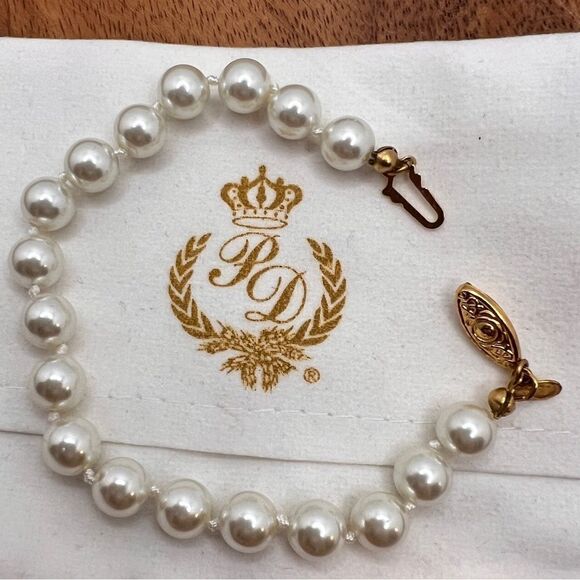 Premier Designs Single Strand Pearl Bracelet Sz 7.5” - Picture 4 of 8